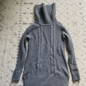 J. Crew Charcoal Cable Knit Turtleneck Sweater